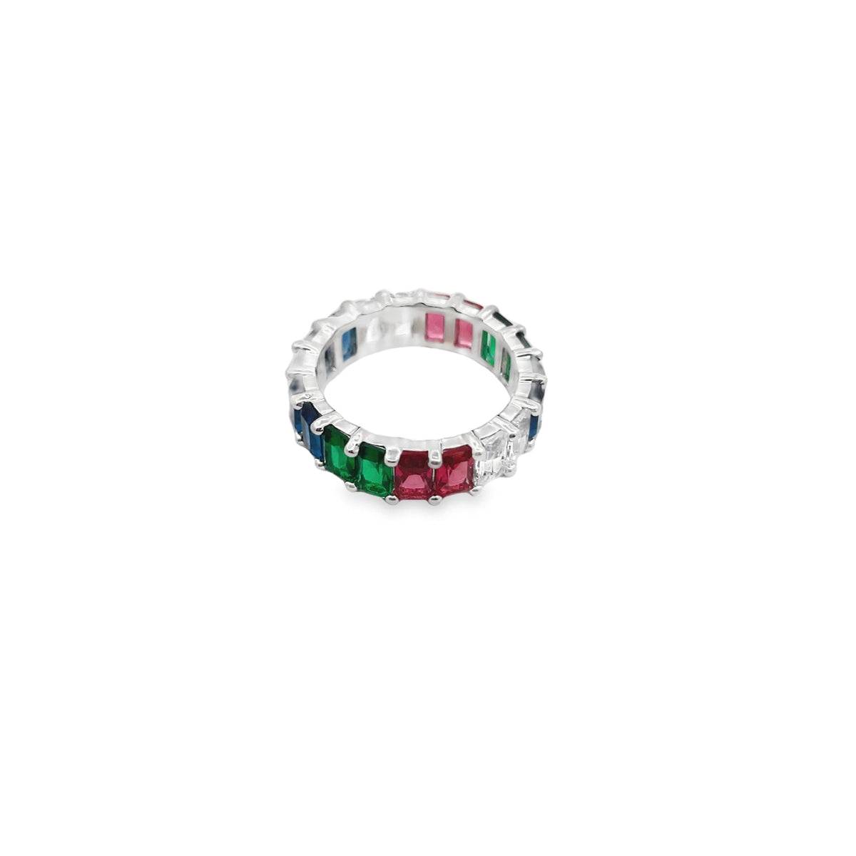 Rainbow Multicolor CZ Stones Ring (D55) LuxuryLifeWay Online Store