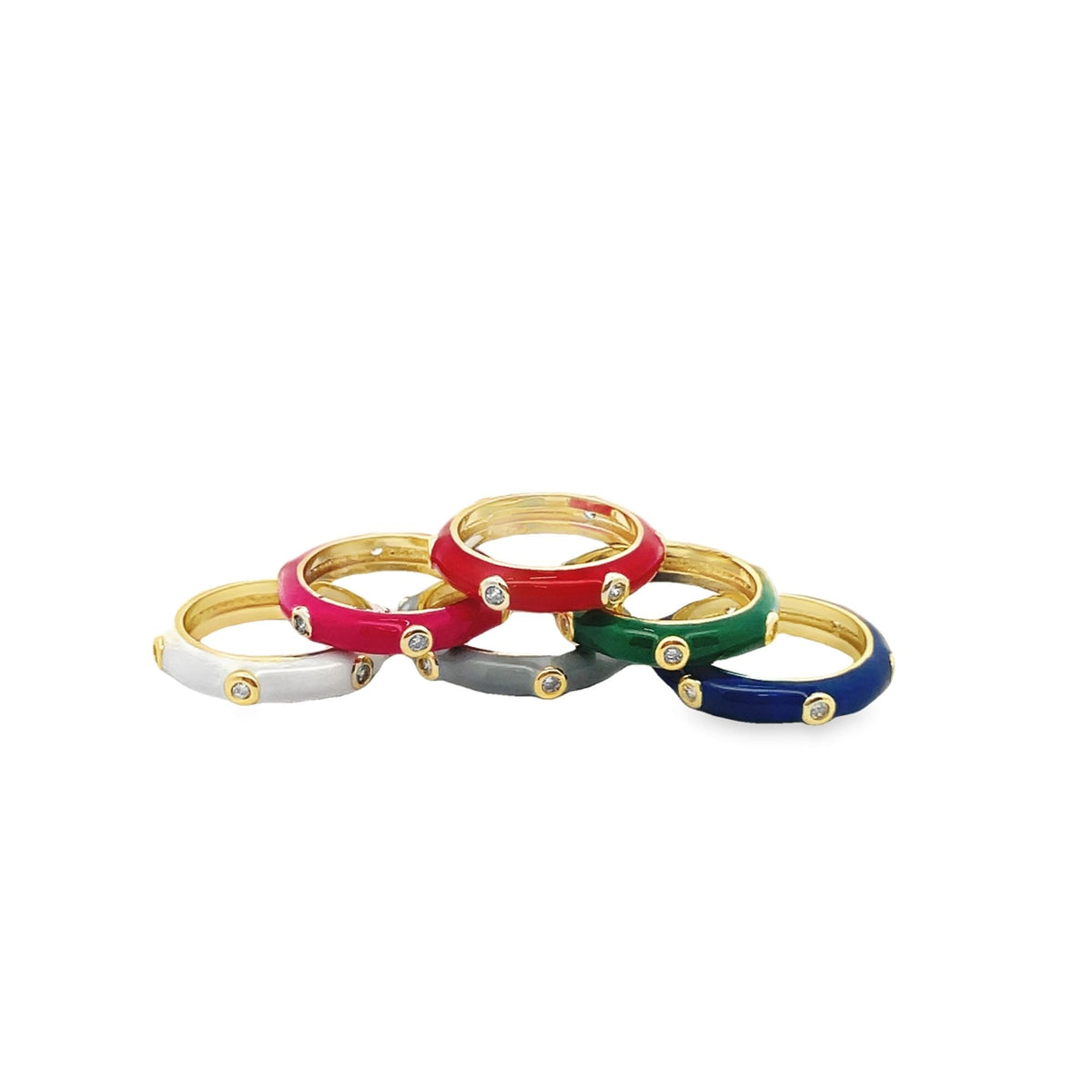 Enamel Ring With CZ Stones (D48) LuxuryLifeWay Online Store