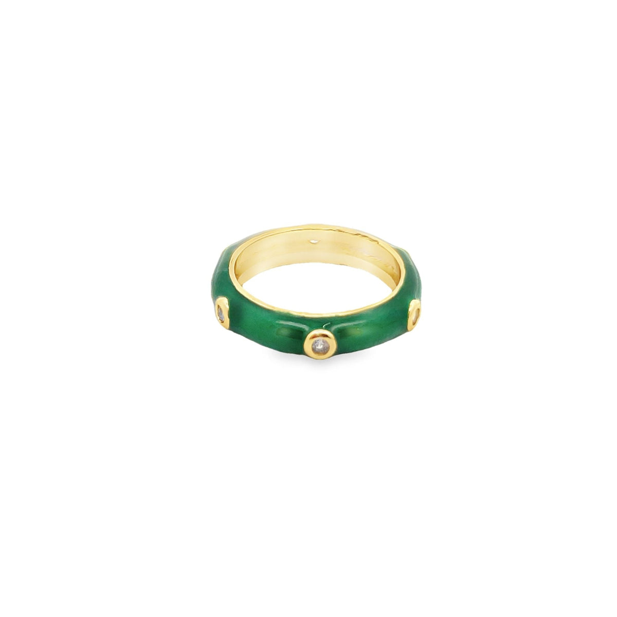 Enamel Ring With CZ Stones (D48) LuxuryLifeWay Online Store