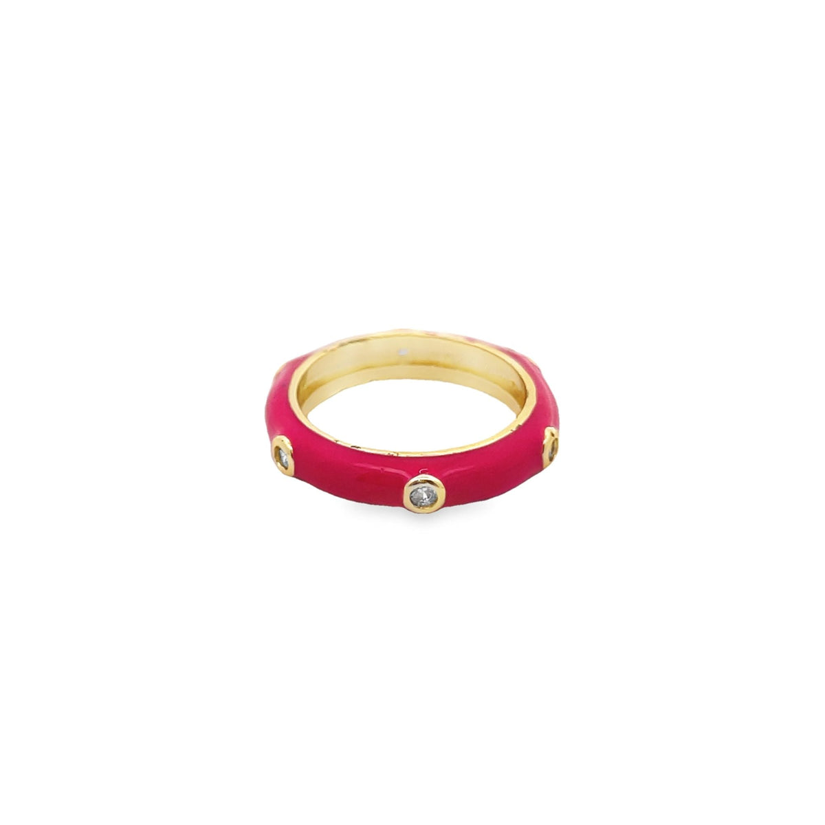 Enamel Ring With CZ Stones (D48) LuxuryLifeWay Online Store