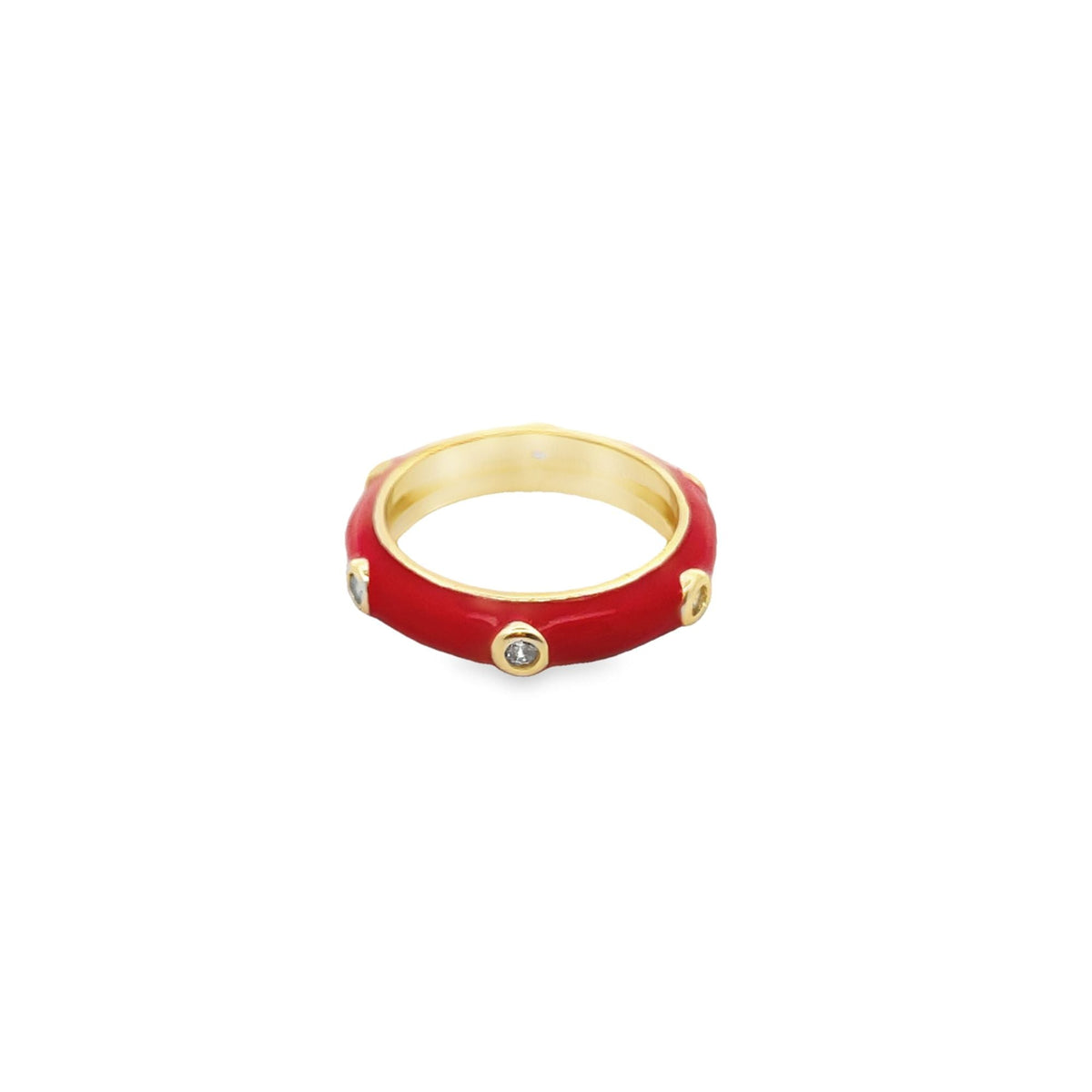 Enamel Ring With CZ Stones (D48) LuxuryLifeWay Online Store