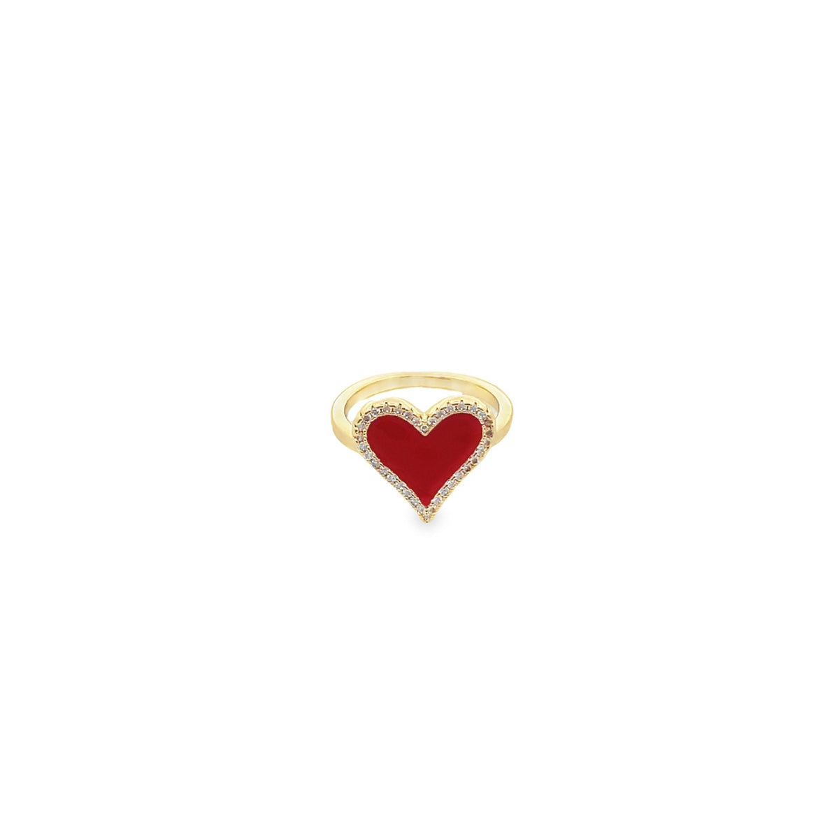 Enamel Micro CZ Heart Ring (D67) LuxuryLifeWay Online Store