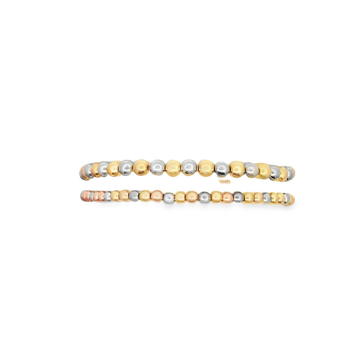 Three Toned Gold, Rose Gold, Silver Bead Bracelet | Gold Filled Beaded Bracelet LuxuryLifeWay Online Store