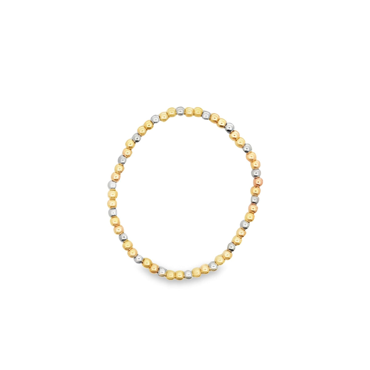 Three Toned Gold, Rose Gold, Silver Bead Bracelet | Gold Filled Beaded Bracelet LuxuryLifeWay Online Store