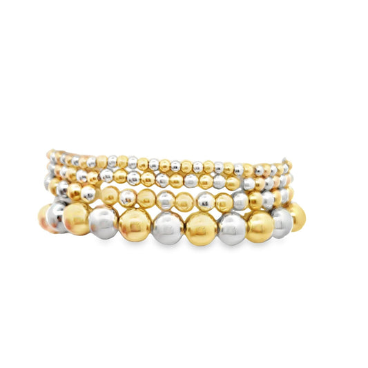 Two Toned Gold Bead Bracelet For 18K Gold Filled (I78A) LuxuryLifeWay Online Store