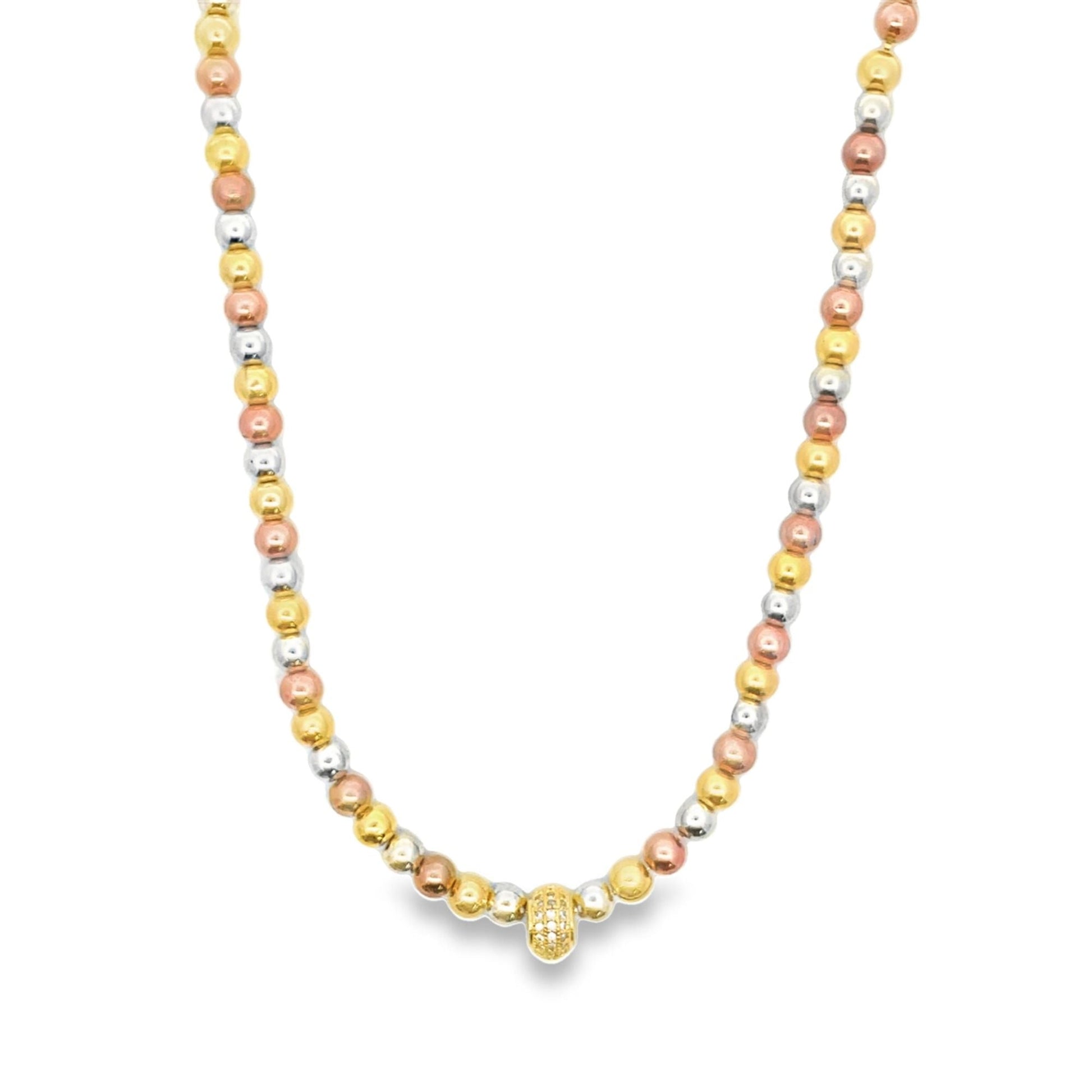 3 Toned Beaded Necklace (F247) LuxuryLifeWay Online Store