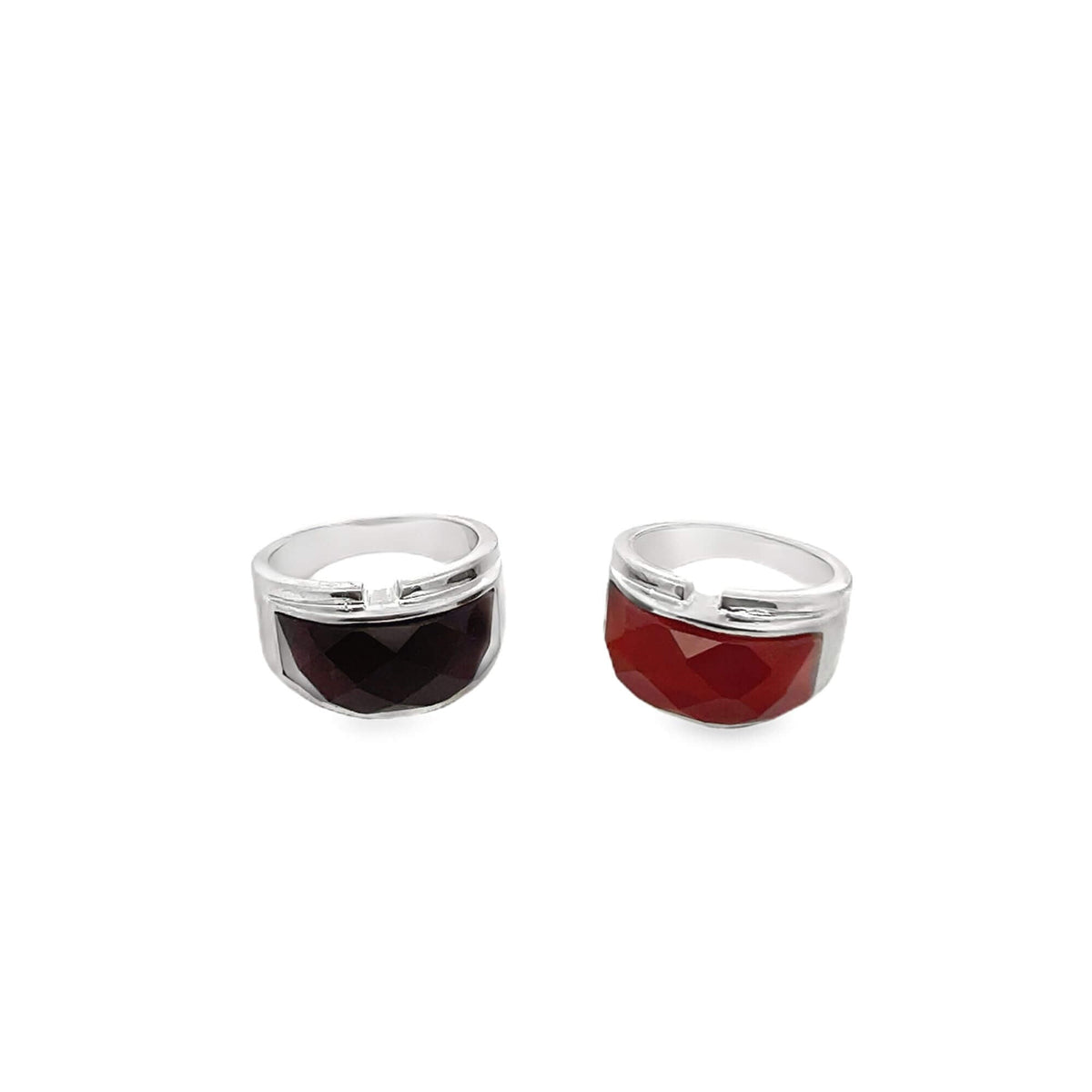 Thick Rhodium Natural Gemstone Ring LuxuryLifeWay Online Store
