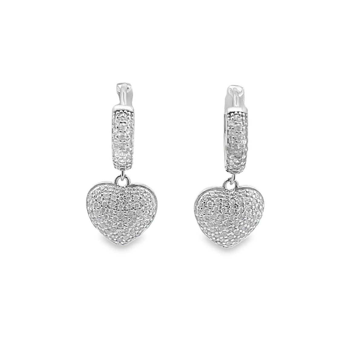 Dangle CZ Heart Huggies Earrings (L228) LuxuryLifeWay Online Store