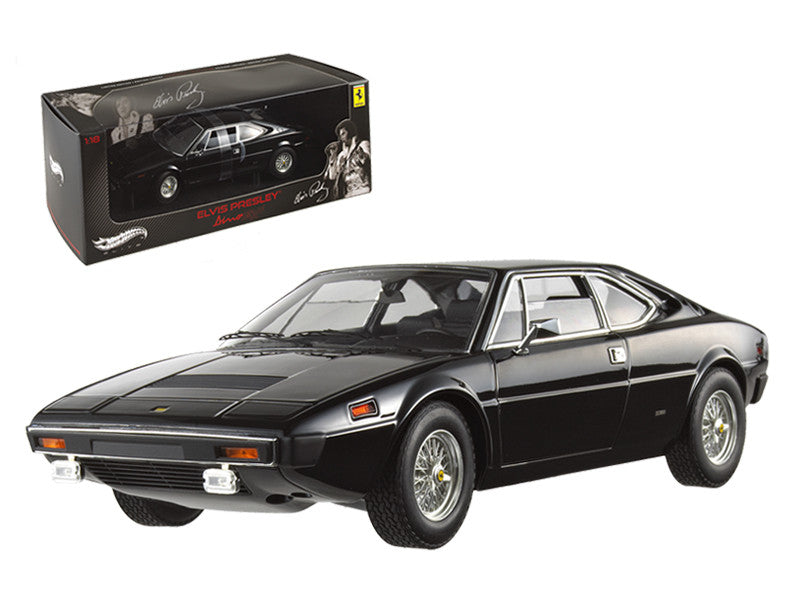 Ferrari Dino 308 GT4 Black (Elvis Presley Owned) "Elite Edition" Series 1/18 Diecast Model Car by Hot Wheels LuxuryLifeWay Online Store