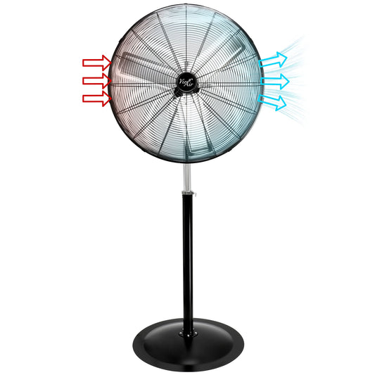 Vie Air 30 Inch Industrial Heavy Duty Pedestal Oscillating Metal Stand Fan LuxuryLifeWay Online Store