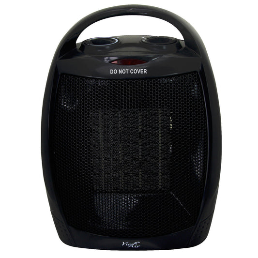 Vie Air 1500W Portable 2 Settings Black Ceramic Heater with Adjustable Thermostat LuxuryLifeWay Online Store