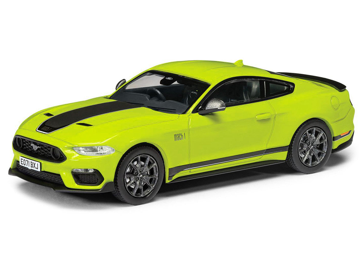 Ford Mustang Mk6 Mach 1 RHD (Right Hand Drive) Grabber Yellow with Black Stripes "Vanguards" Series 1/43 Diecast Model Car by Corgi LuxuryLifeWay Online Store