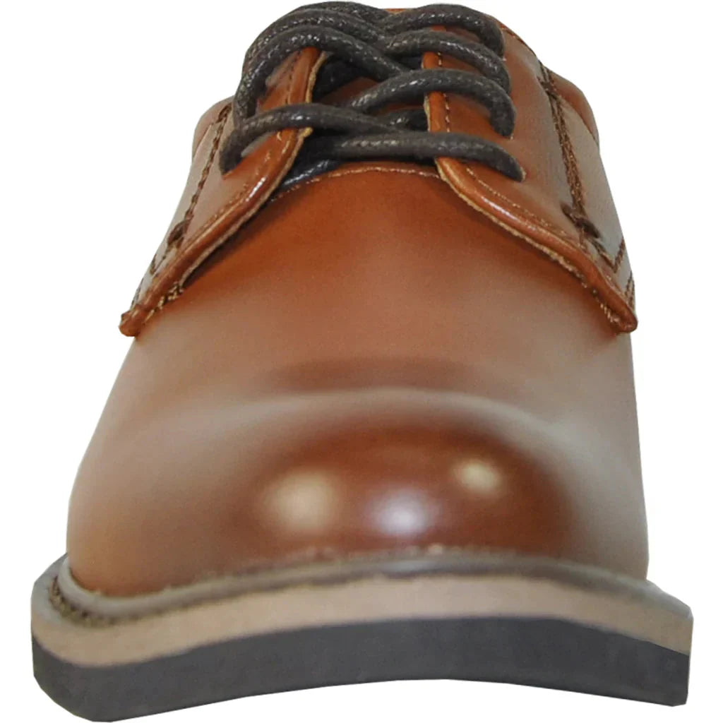 VANGELO Boy VALLO-1PKID Dress Shoe Formal Tuxedo for Prom & Wedding Brown Matte LuxuryLifeWay Online Store