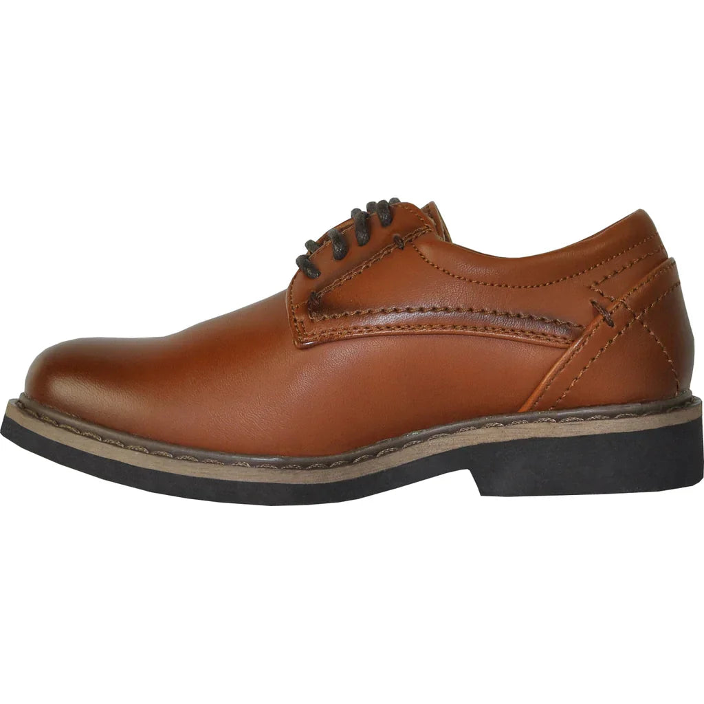 VANGELO Boy VALLO-1PKID Dress Shoe Formal Tuxedo for Prom & Wedding Brown Matte LuxuryLifeWay Online Store