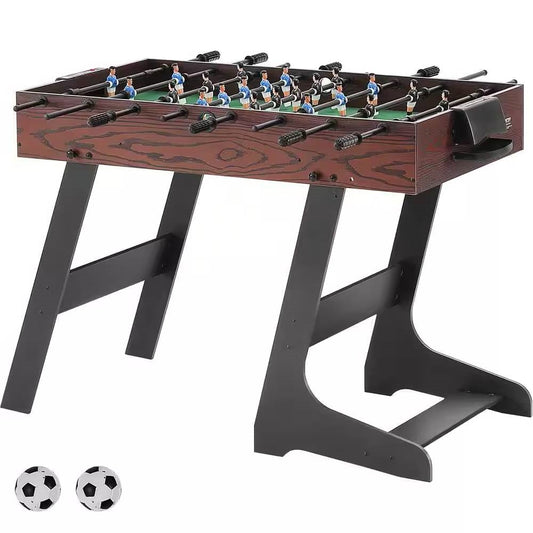 Foldable Foosball Table with 2 Balls in Walnut Wood Finish - Standard Size LuxuryLifeWay Online Store