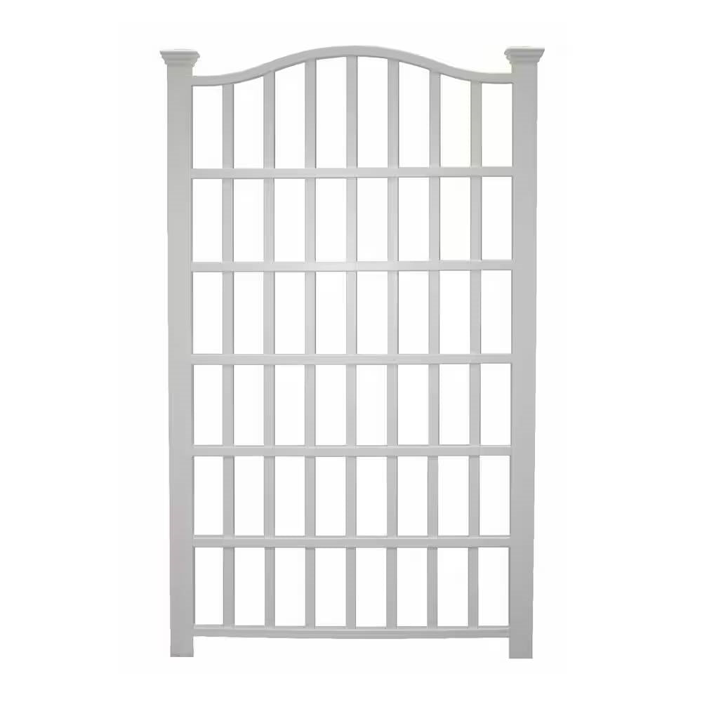 Large 8-Ft x 4.5-Ft Outdoor White Vinyl Garden Trellis Privacy Screen LuxuryLifeWay Online Store