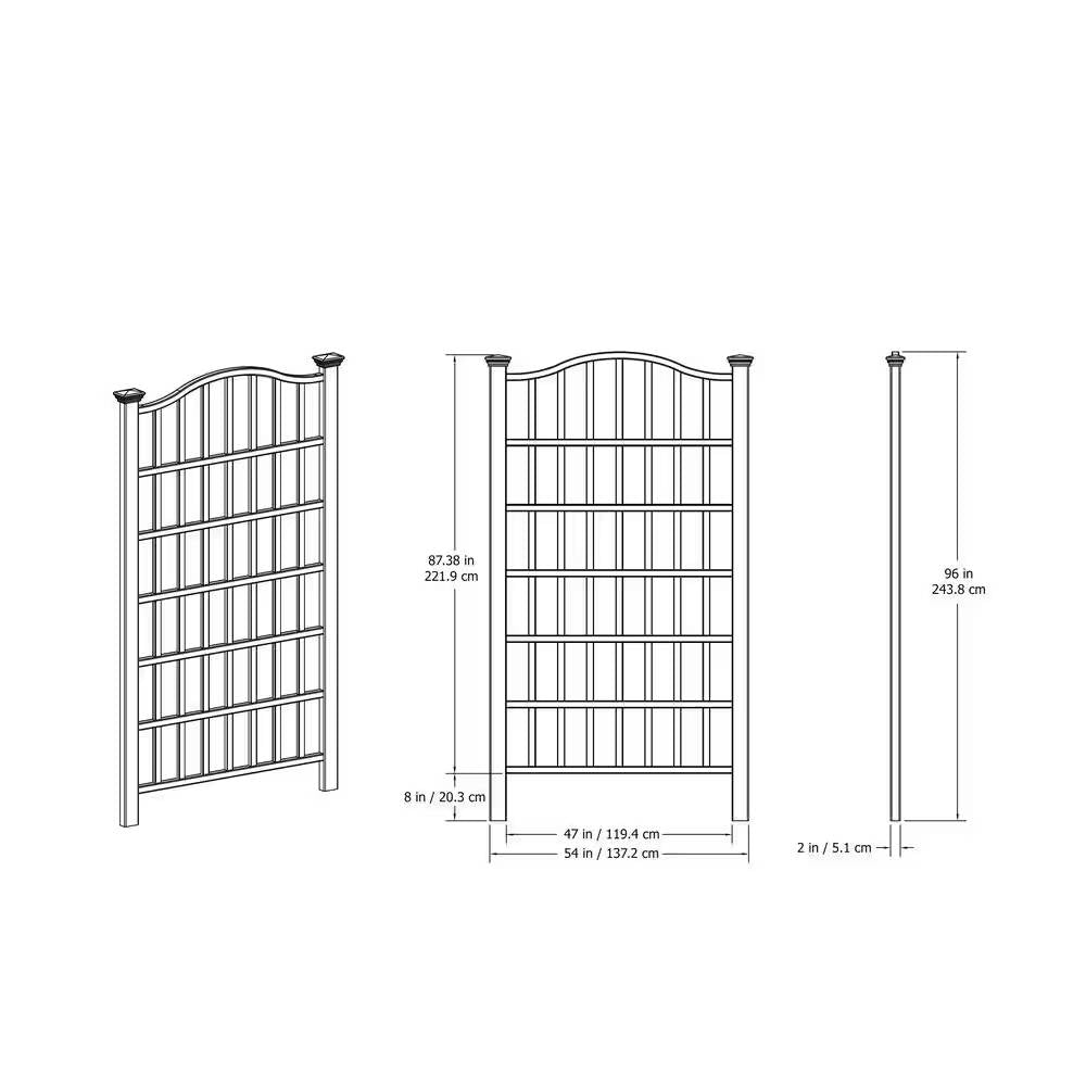 Large 8-Ft x 4.5-Ft Outdoor White Vinyl Garden Trellis Privacy Screen LuxuryLifeWay Online Store