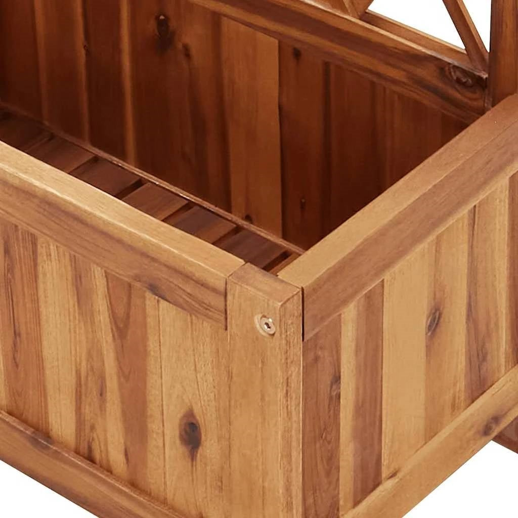 Solid Wood Outdoor Raised Garden Bed Planter with Lattice Trellis LuxuryLifeWay Online Store