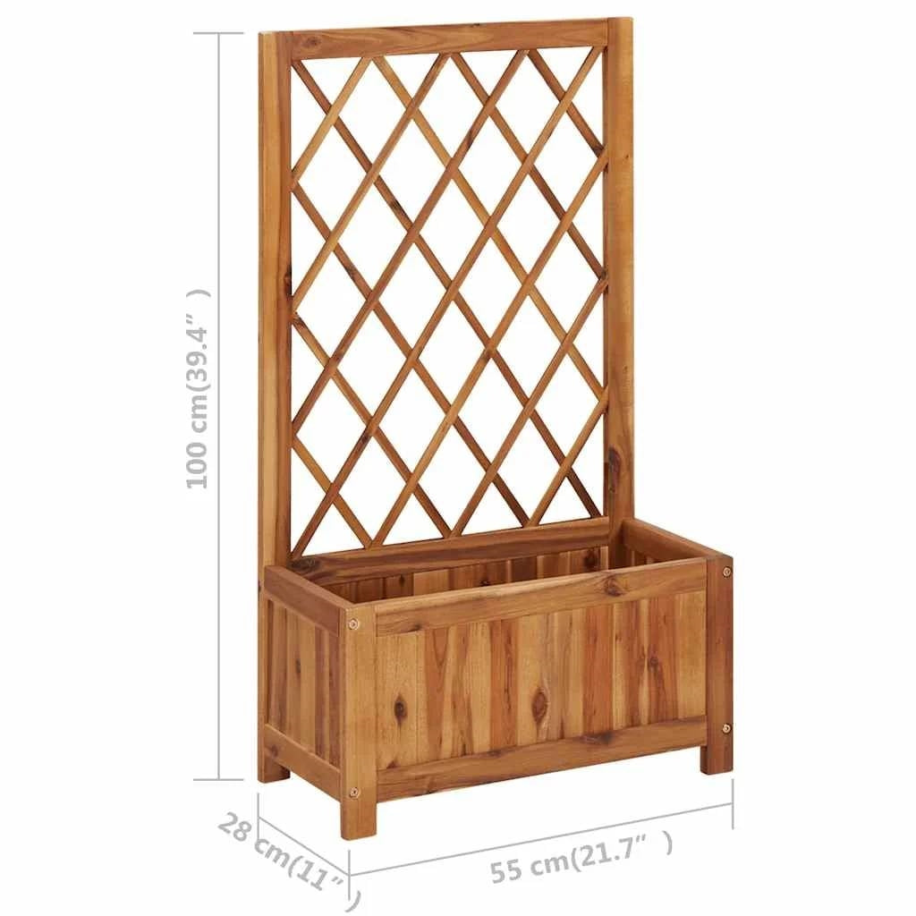 Solid Wood Outdoor Raised Garden Bed Planter with Lattice Trellis LuxuryLifeWay Online Store