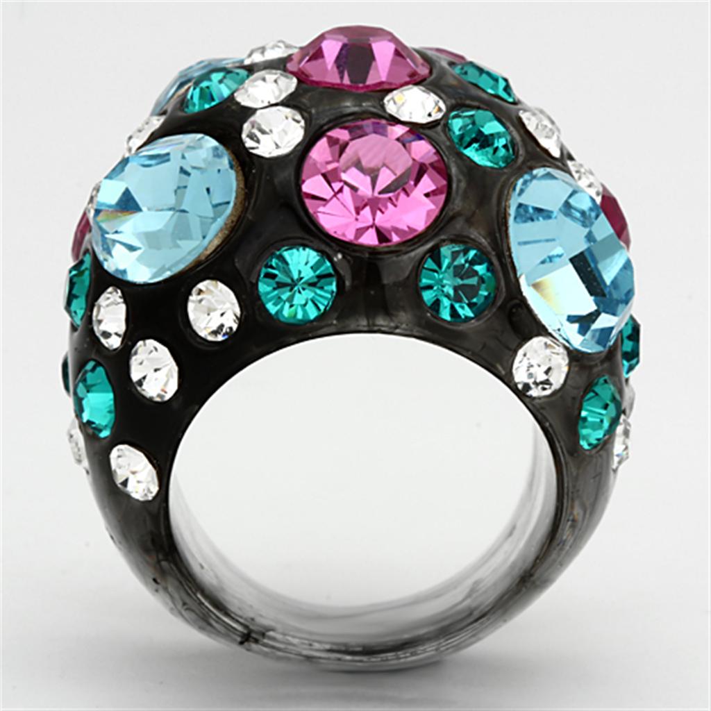 VL103 -  Resin Ring with Top Grade Crystal  in Multi Color LuxuryLifeWay Online Store
