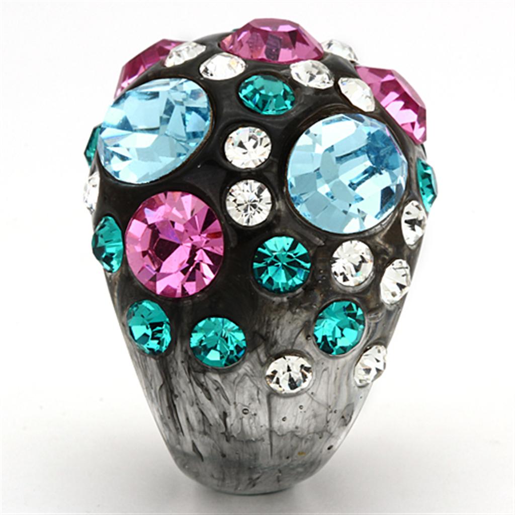 VL103 -  Resin Ring with Top Grade Crystal  in Multi Color LuxuryLifeWay Online Store