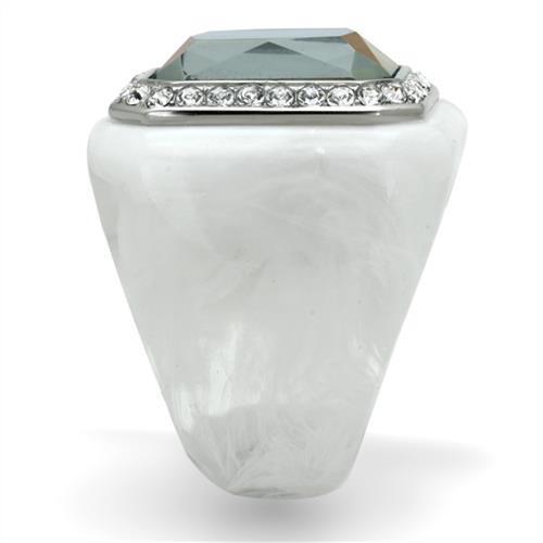VL111 - High polished (no plating) Stainless Steel Ring with Synthetic Synthetic Stone in Aquamarine AB LuxuryLifeWay Online Store