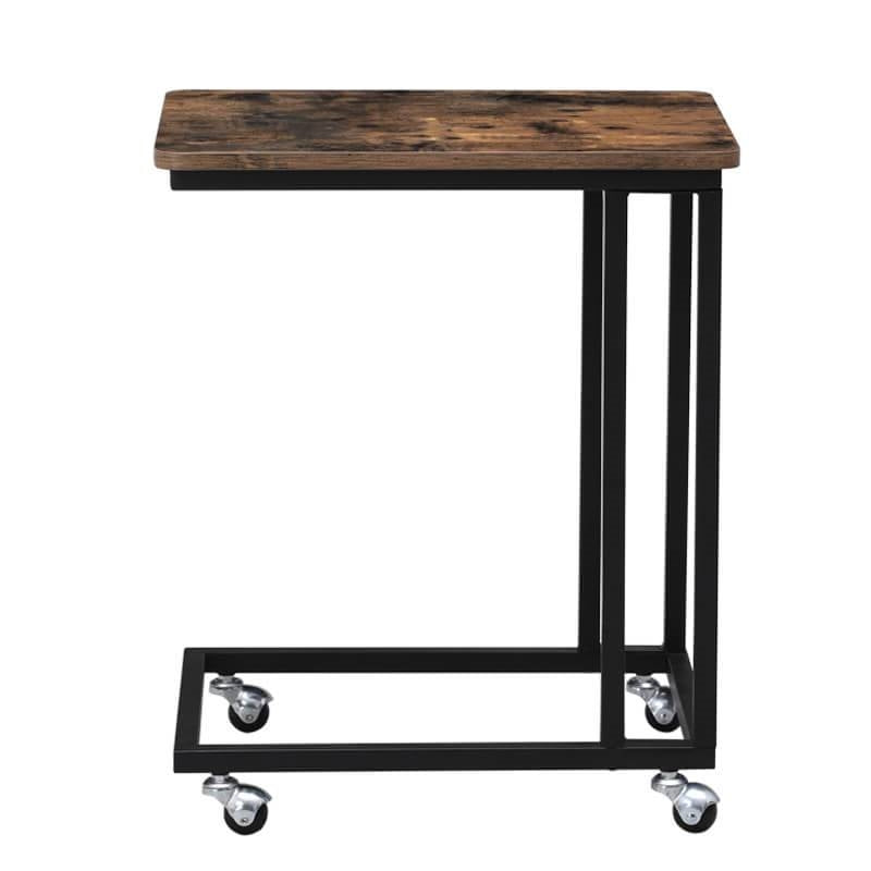 Modern Industrial Side Table Nightstand TV Tray on Wheels LuxuryLifeWay Online Store