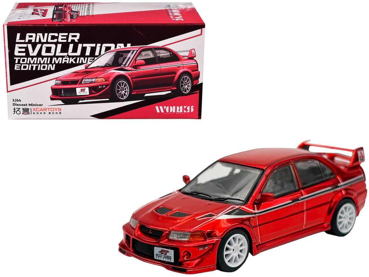 Mitsubishi Lancer Evolution VI RHD (Right Hand Drive) "Tommi Makinen Edition" Red Chrome "Hobby Expo China 2026" 1/64 Diecast Model Car by Works Model LuxuryLifeWay Online Store