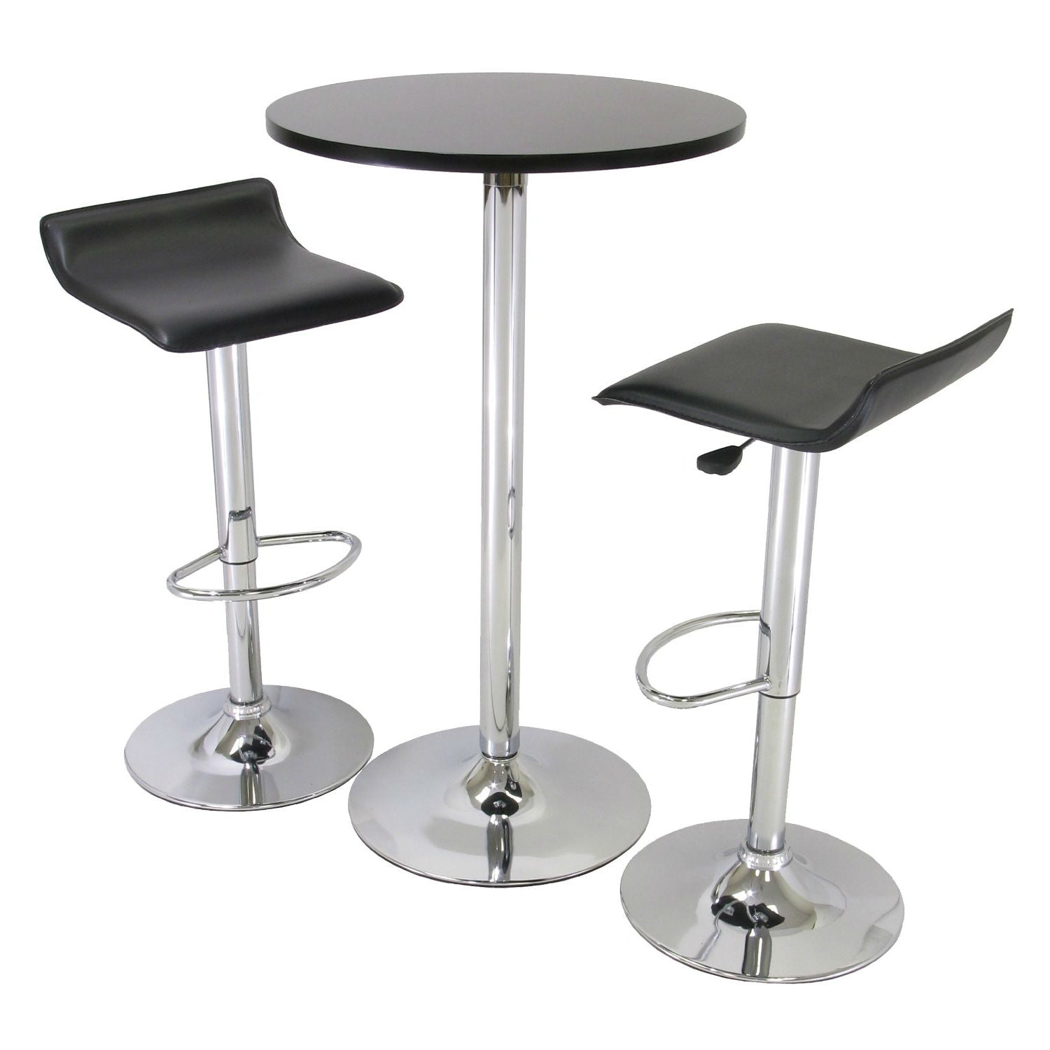 3 Piece Modern Dining Set with Bistro Table and Two Stools LuxuryLifeWay Online Store
