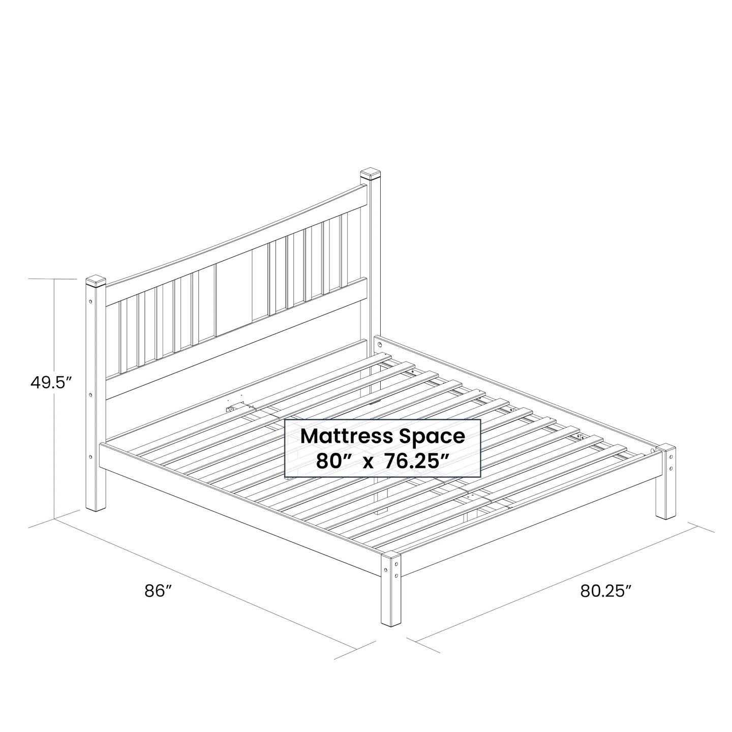 King Farmhouse Style Solid Wood Platform Bed Frame with Headboard in Walnut LuxuryLifeWay Online Store