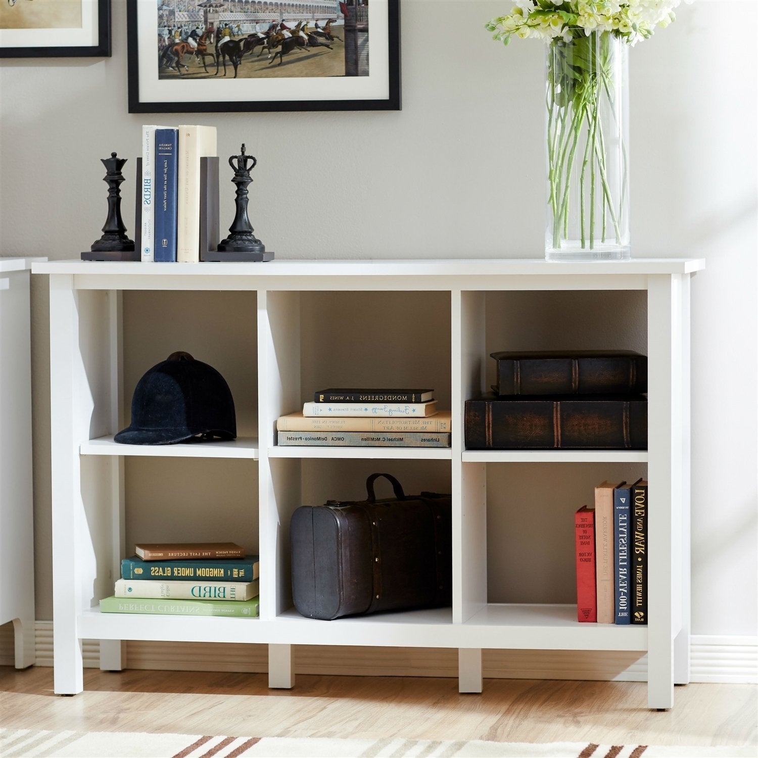 Adjustable Shelf 6-Cube Bookcase Storage Unit Sideboard in White LuxuryLifeWay Online Store