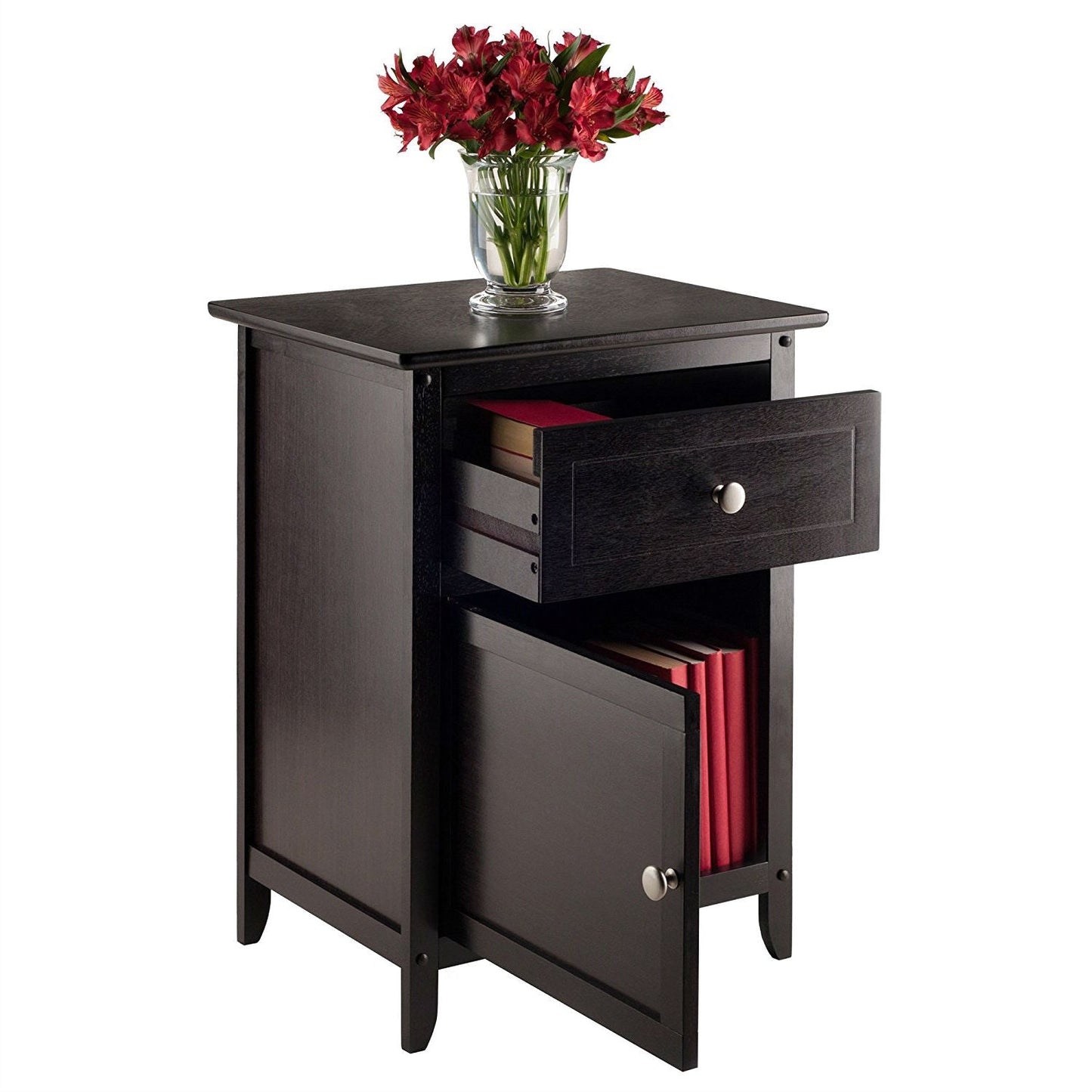 Espresso Wood End Table Nightstand Accent Table LuxuryLifeWay Online Store