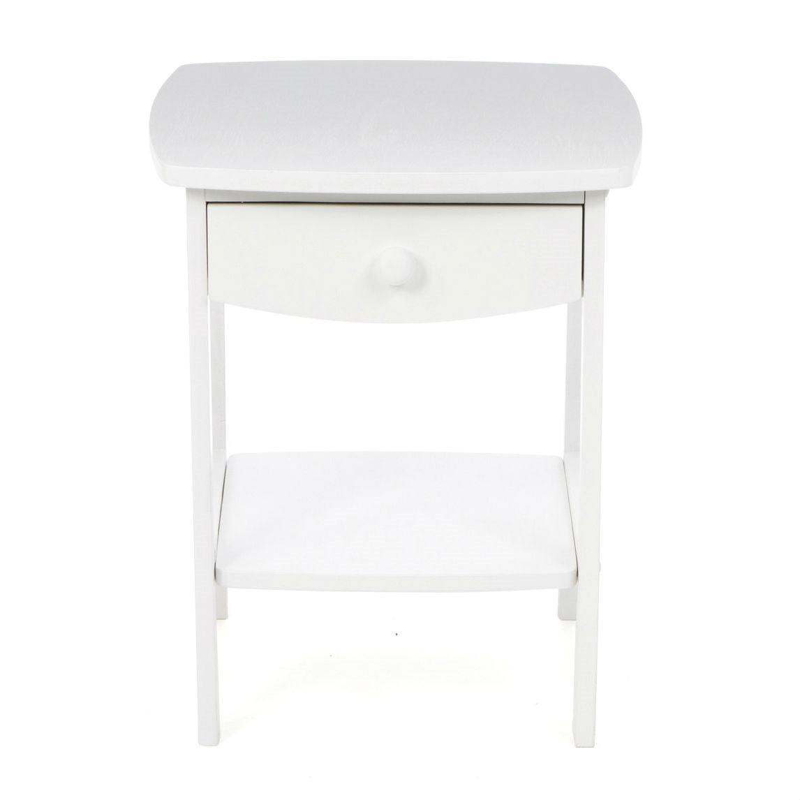 White Wood Contemporary 1-Drawer Bedside Table Nightstand LuxuryLifeWay Online Store