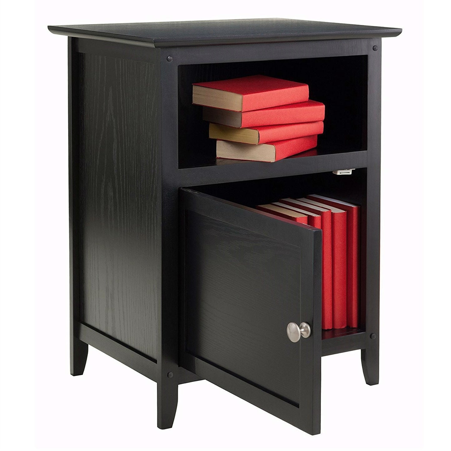 Black Shaker Style End Table Nighstand with Shelf LuxuryLifeWay Online Store