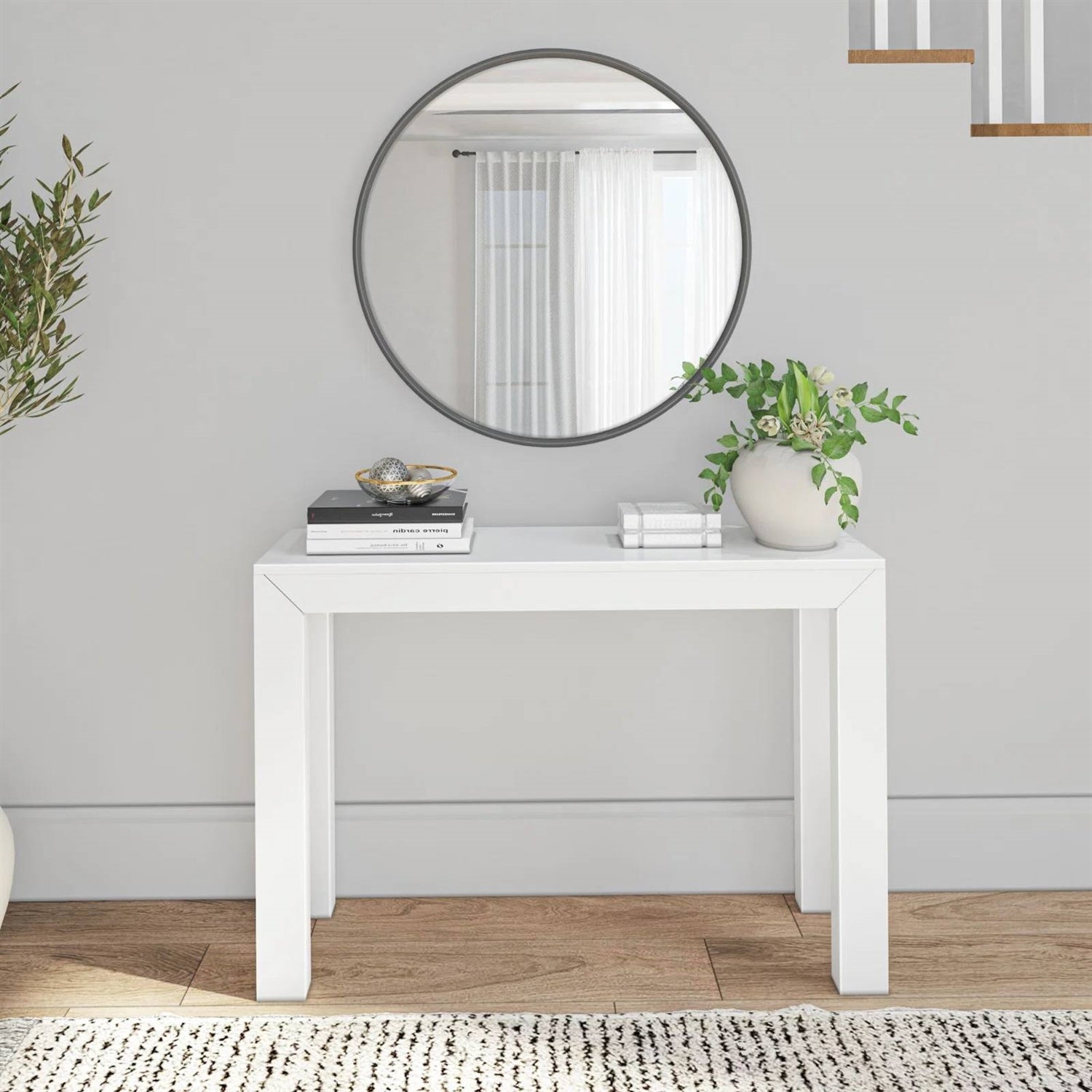 Solid Wooden Modern Accent Console Table / Sofa Table in White Wood Finish LuxuryLifeWay Online Store