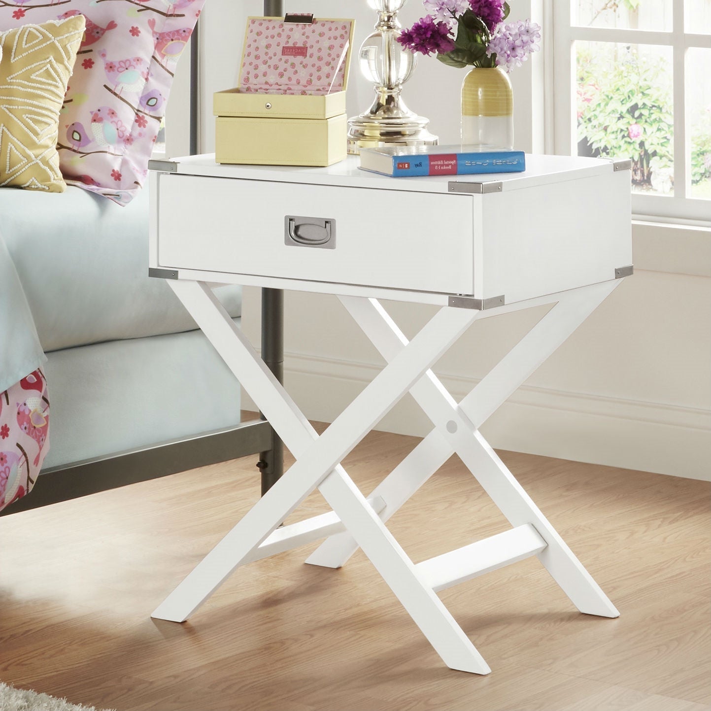 White Modern Bedroom Decor 1-Drawer Bedside Table Nightstand End Table LuxuryLifeWay Online Store