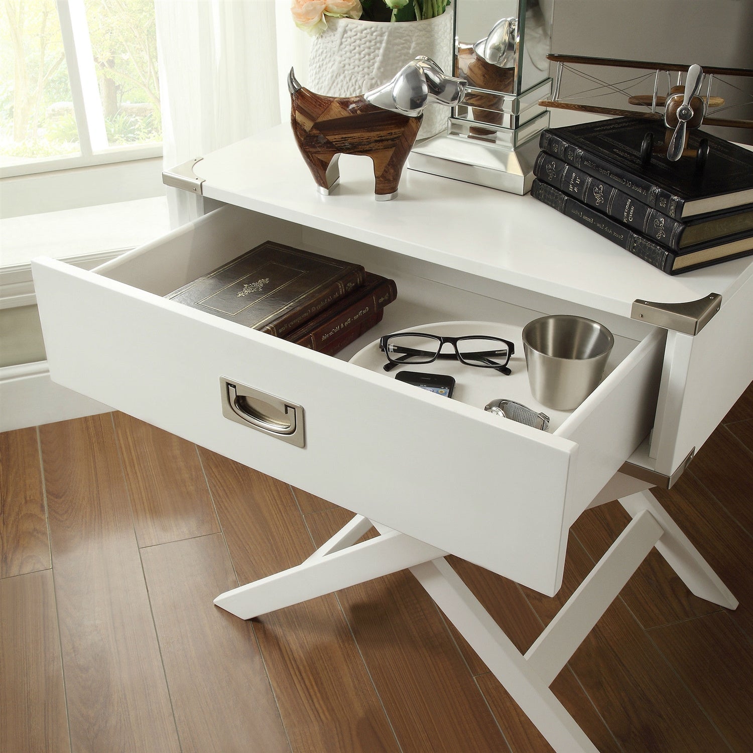 White Modern Bedroom Decor 1-Drawer Bedside Table Nightstand End Table LuxuryLifeWay Online Store