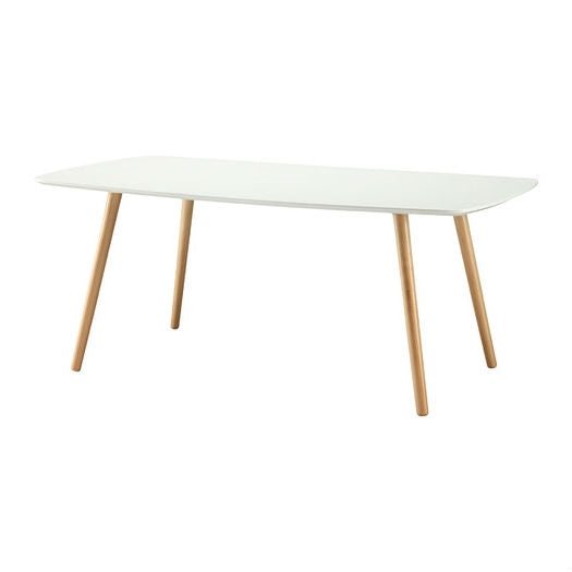 White Top Mid-Century Coffee Table with Solid Wood Legs LuxuryLifeWay Online Store