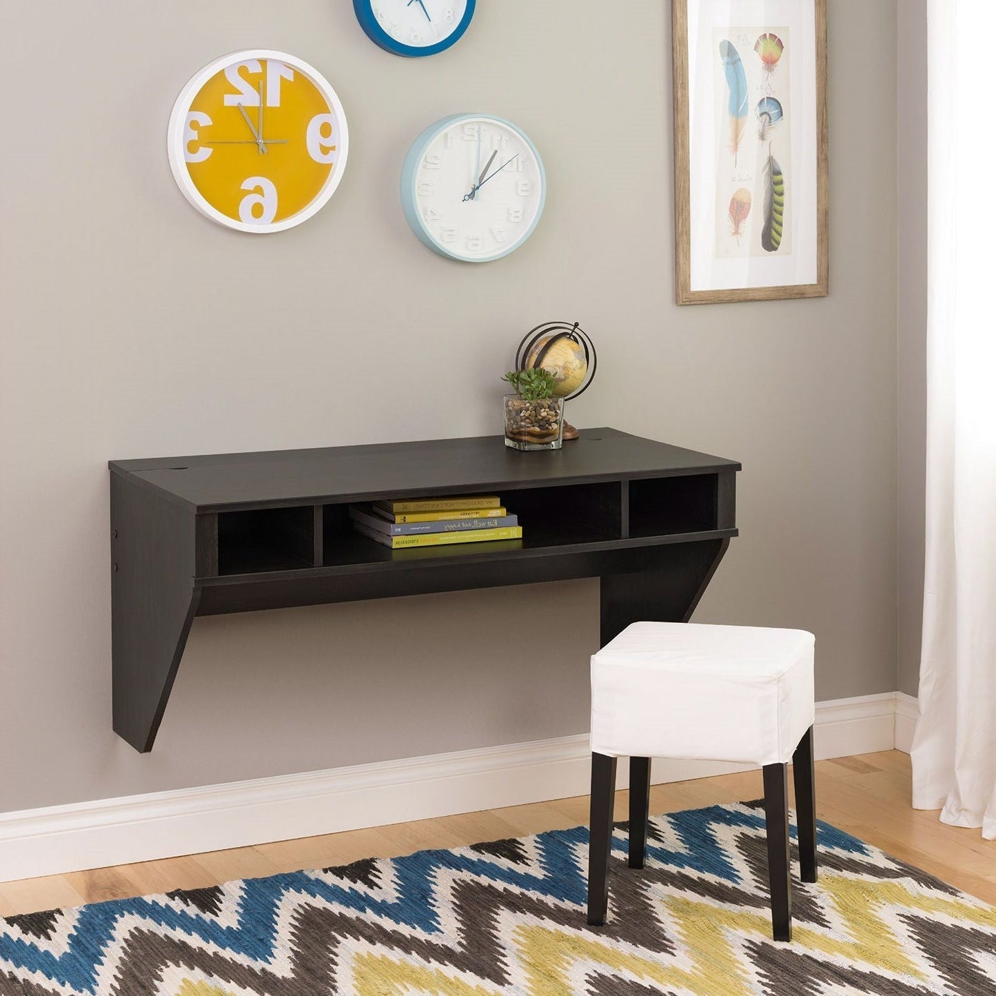 Contemporary Space Saver Floating Style Laptop Desk in Ebony LuxuryLifeWay Online Store