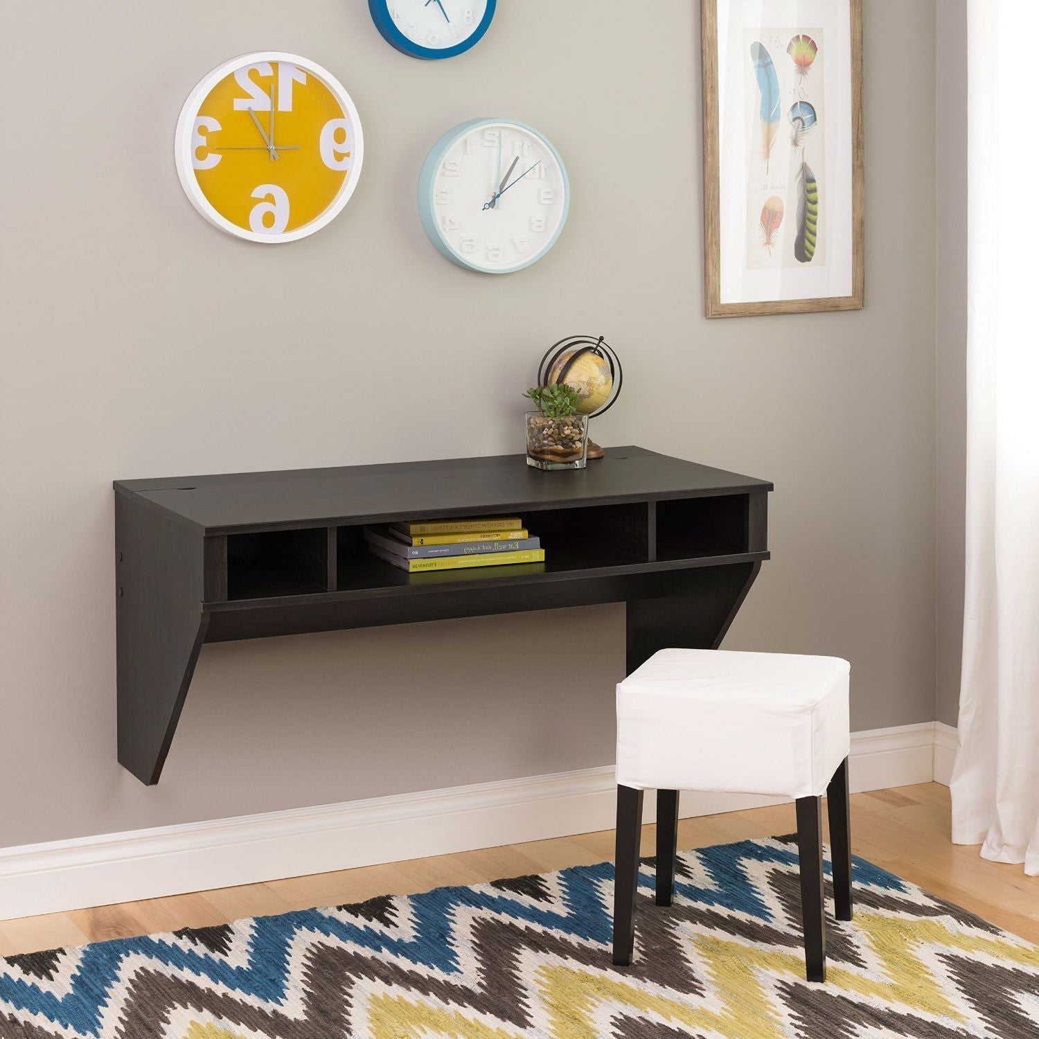 Contemporary Space Saver Floating Style Laptop Desk in Ebony LuxuryLifeWay Online Store