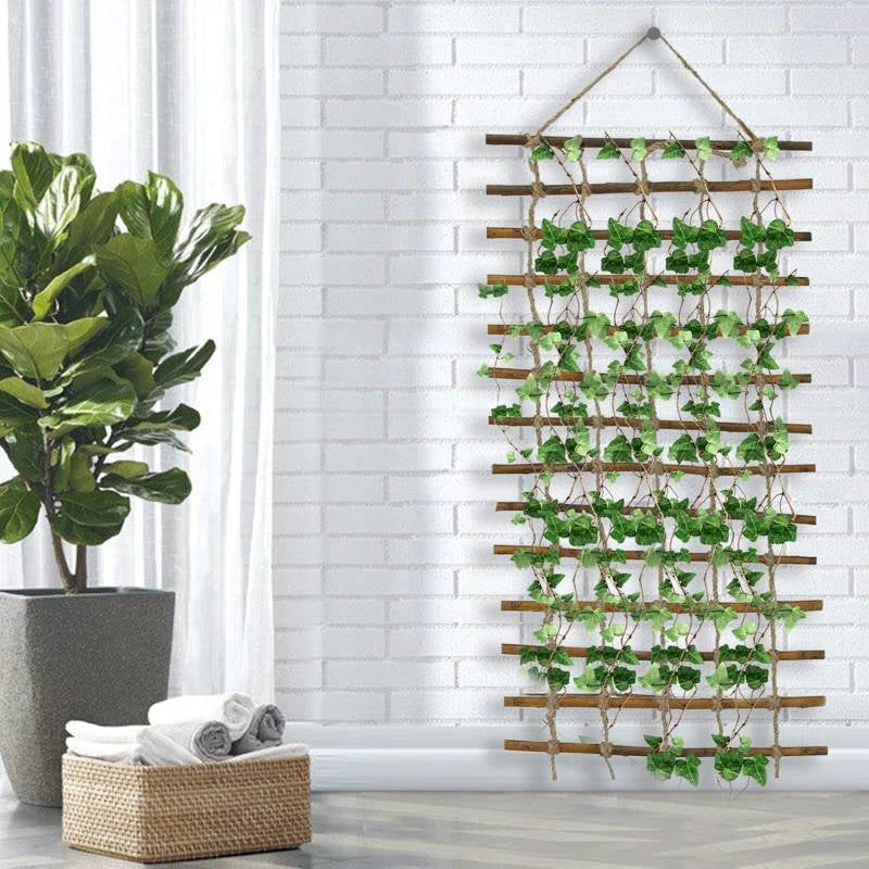 Indoor Outdoor Wall Hanging Willow Wood and Jute Garden Trellis LuxuryLifeWay Online Store