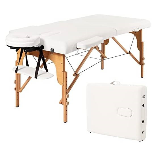 White Adjustable Portable Massage Folding Table LuxuryLifeWay Online Store
