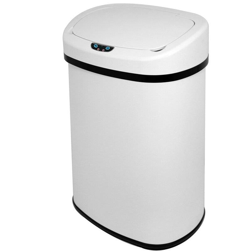 13 gL Stainless Steel Motion Sensor Trash Can White LuxuryLifeWay Online Store