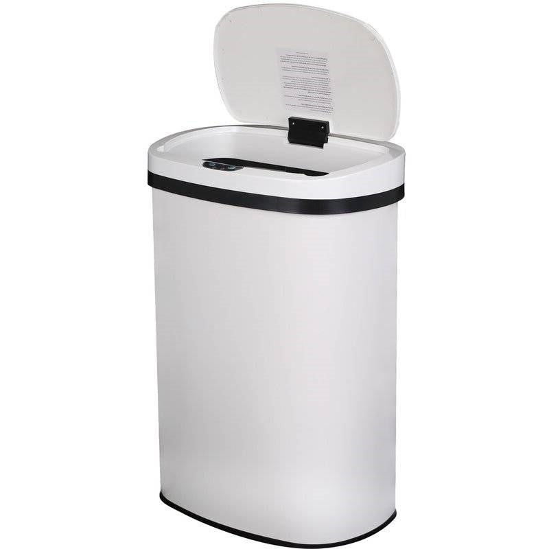 13 gL Stainless Steel Motion Sensor Trash Can White LuxuryLifeWay Online Store