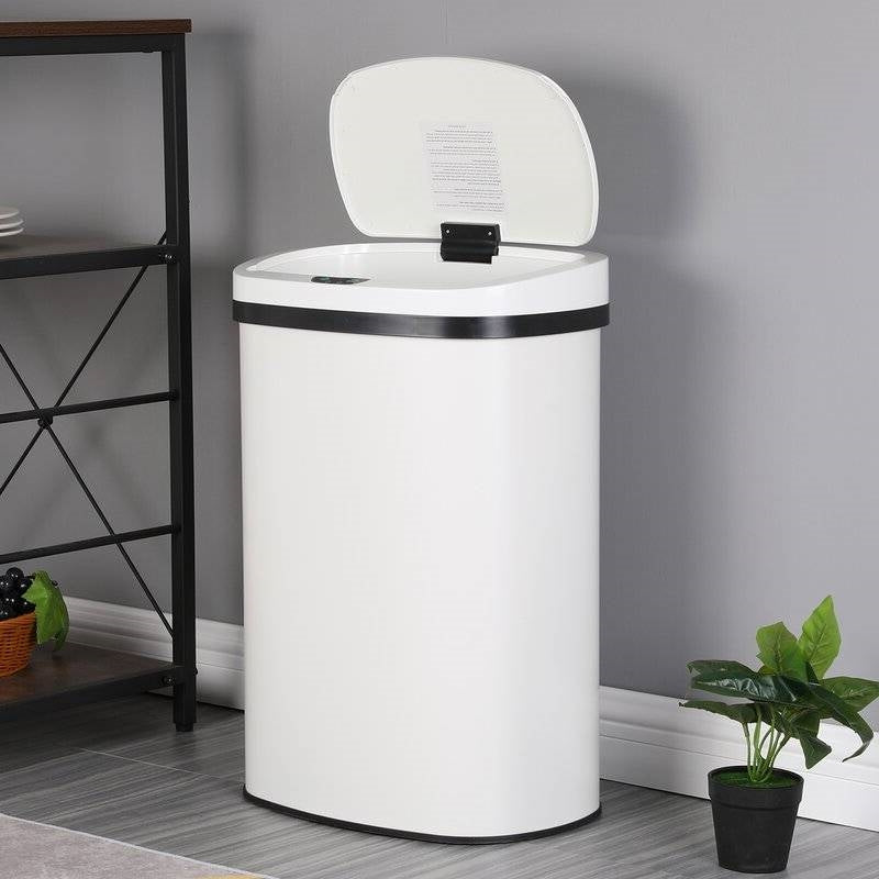 13 gL Stainless Steel Motion Sensor Trash Can White LuxuryLifeWay Online Store