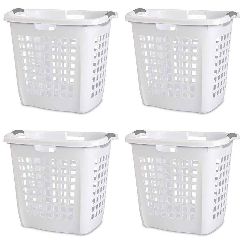 Set of 4 Heavy Duty Plastic Laundry Hamper Dirty Clothes Basket LuxuryLifeWay Online Store