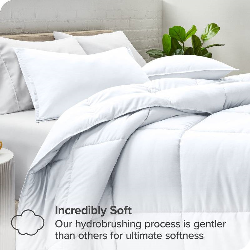 Full size Super Soft Microfiber Down Alternative Comforter Set White LuxuryLifeWay Online Store