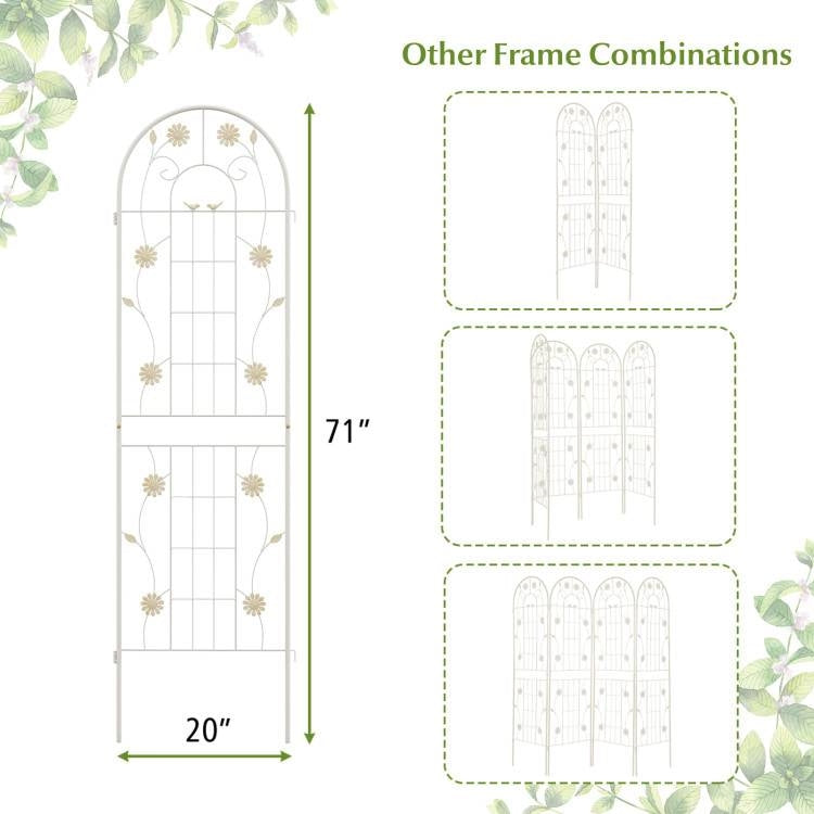 Set of 2- 6-ft Galvanized Steel Outdoor Garden Trellis in White Metal Finish LuxuryLifeWay Online Store