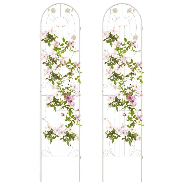 2 Pack - 7-ft Galvanized Steel Garden Trellis in White Metal Outdoor Finish LuxuryLifeWay Online Store