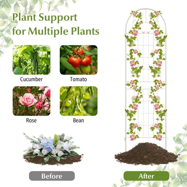 2 Pack - 7-ft Galvanized Steel Garden Trellis in White Metal Outdoor Finish LuxuryLifeWay Online Store